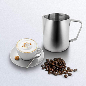 Amazon Hot Venta Perfecta para la máquina de espresso Máquina Frecuencia de leche Latte Art Leche Drolling Jarra