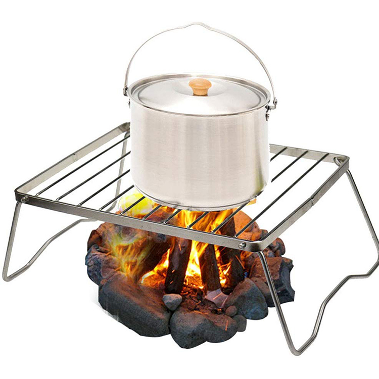 Parrilla ligera plegable de barbacoa de barbacoa de acero inoxidable Campamento de mochilero
