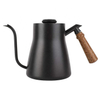 Kettle de café de 850 ml de cuello de cisne con mango de madera para el hogar, cocina, oficina, cafetería, casa de té