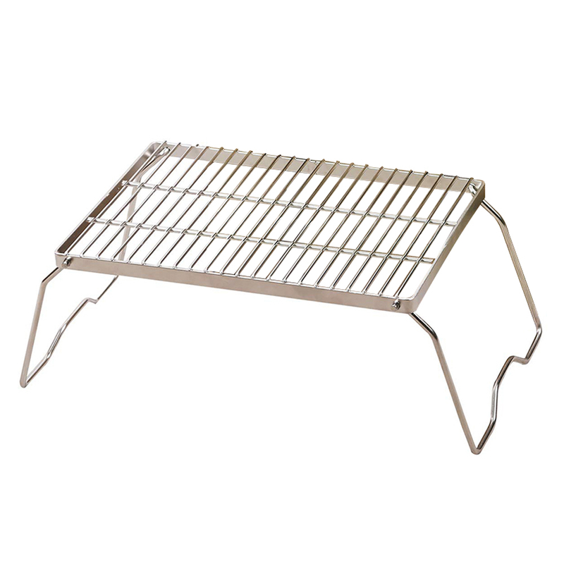 Glamping accesorios para barbacoa plegable portátil de acero inoxidable ala de pollo rack barbacoa parrilla