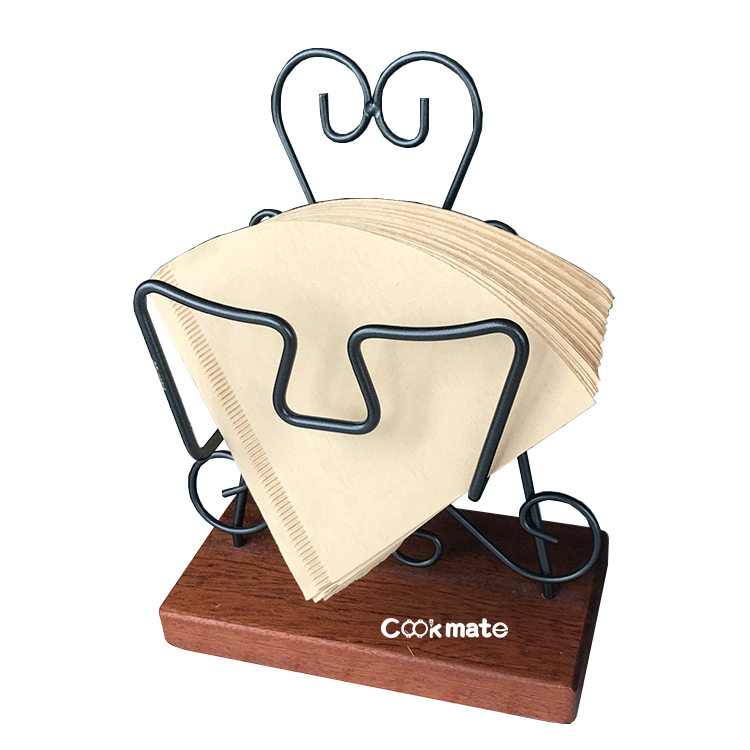 Papel de café Papelería Percolador papeles de almacenamiento Mostrando marco con base de madera