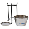 Jardín 2 niveles Galvanized Ice Hielo Bañera de acero bañera Bucket con asas de plata