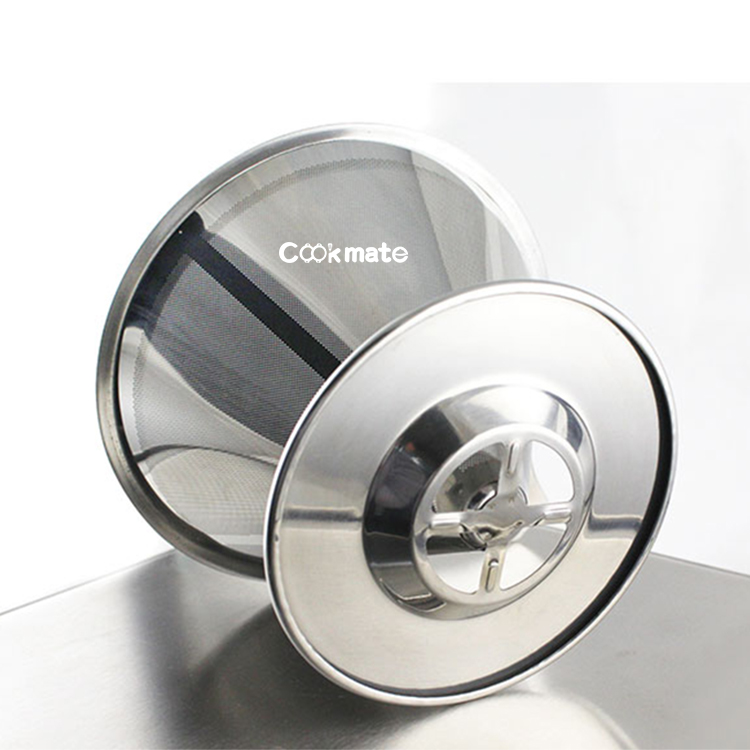 COOKMATE Duradero Verter sobre colador de café China Fabricación 304 Filtro de papel de acero inoxidable
