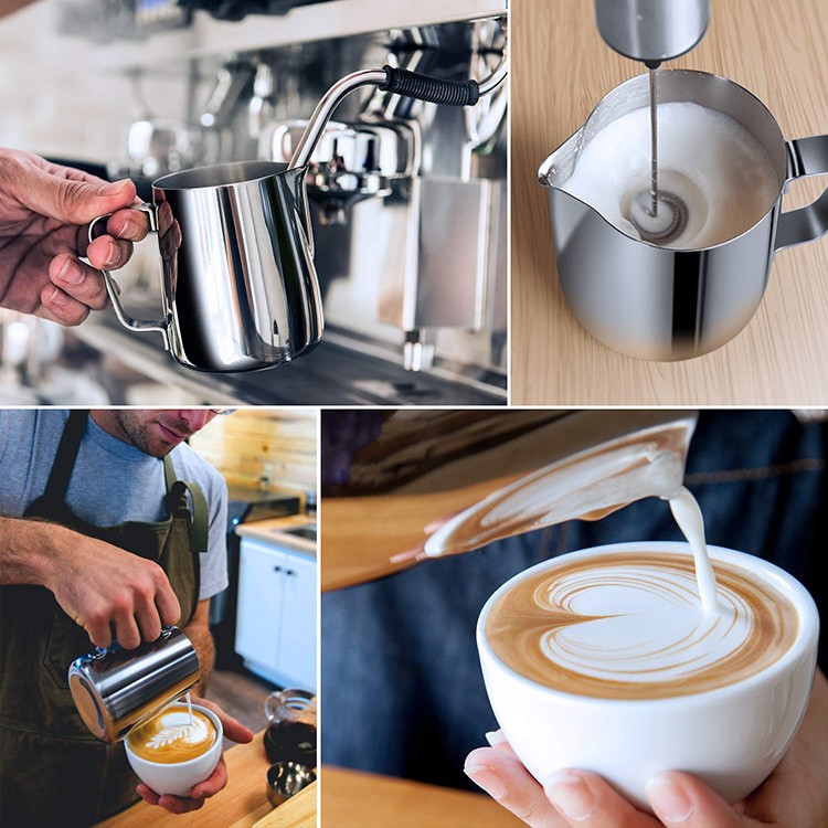 Amazon Amazon Amazon Hot Selling Multi Tamaño 304 Acero inoxidable Latte Cafe Leche de espuma de lanza