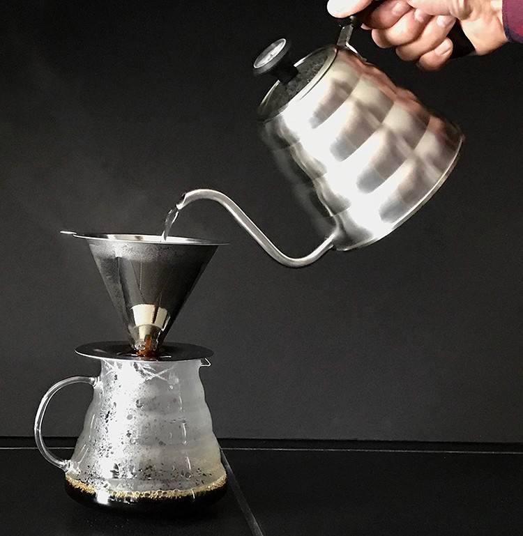 Venta caliente de acero inoxidable vierte sobre cono reutilizable filtro de café filtro de cebolle de café