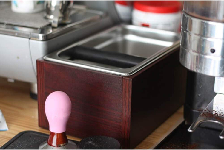 Durable con la barra de golpe extraíble y la caja de bloqueo de barista de acero inoxidable de acero inoxidable.