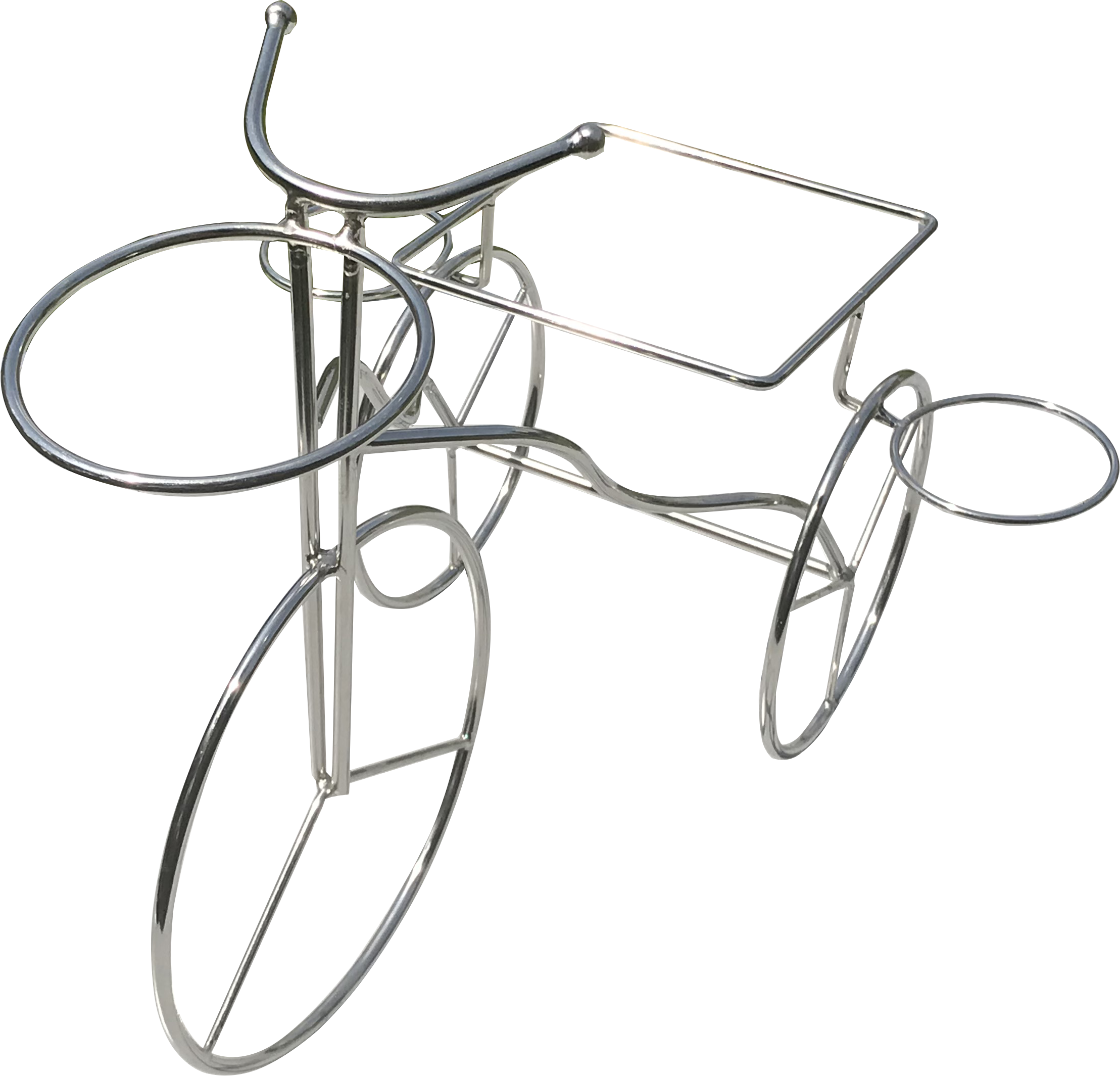 Diseño de bicicleta de alambre Mini Acero inoxidable Frisas Fritas Soporte para Restaurante Comida rápida Sirviendo Bandeja Cesta perforada