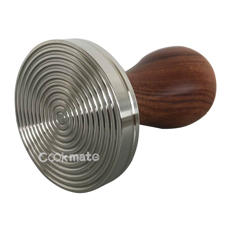 Barra accesorio de madera Manija de madera 304 Base plana de acero inoxidable Tirar espresso martillo