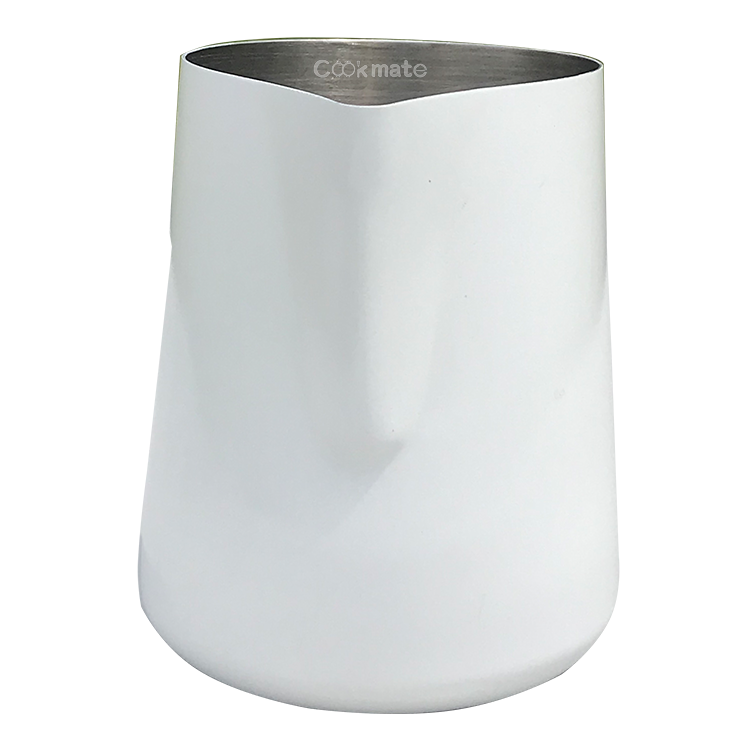 Jarra de jarra de leche Jarra de espuma con termómetro de acero inoxidable TEMP TEMP TEXTING POT para café Latte 600ml