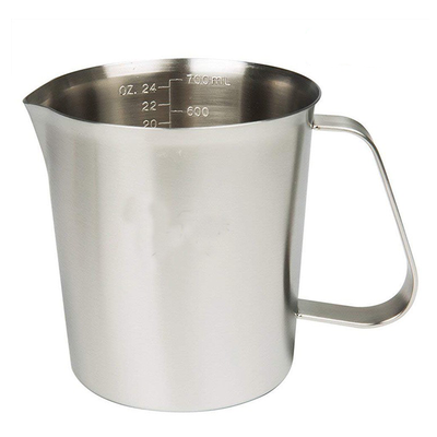 Copa de lácteas de medición de acero inoxidable de grado alimenticio de plata de 500 ml de escala