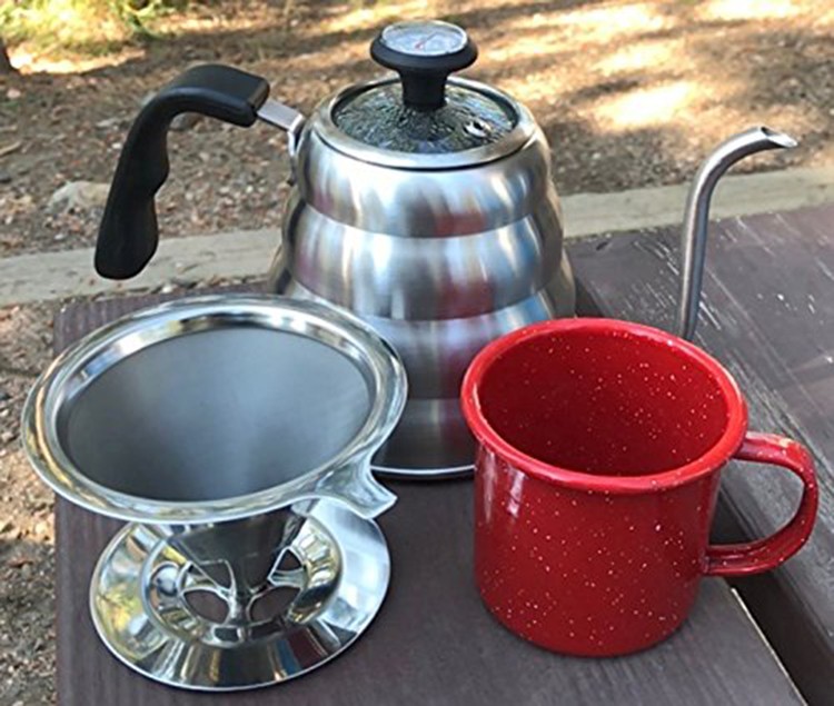 Colador de goteo de café de acero inoxidable de grado alimenticio Vierta sobre el filtro de café reutilizable Puesto de café recargable