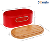 Caja de bambú de la vendimia de la vendimia de la vendimia en forma de pan galvanizado con tablero de corte tapa amarillo rosa negro papel negro sin terminar