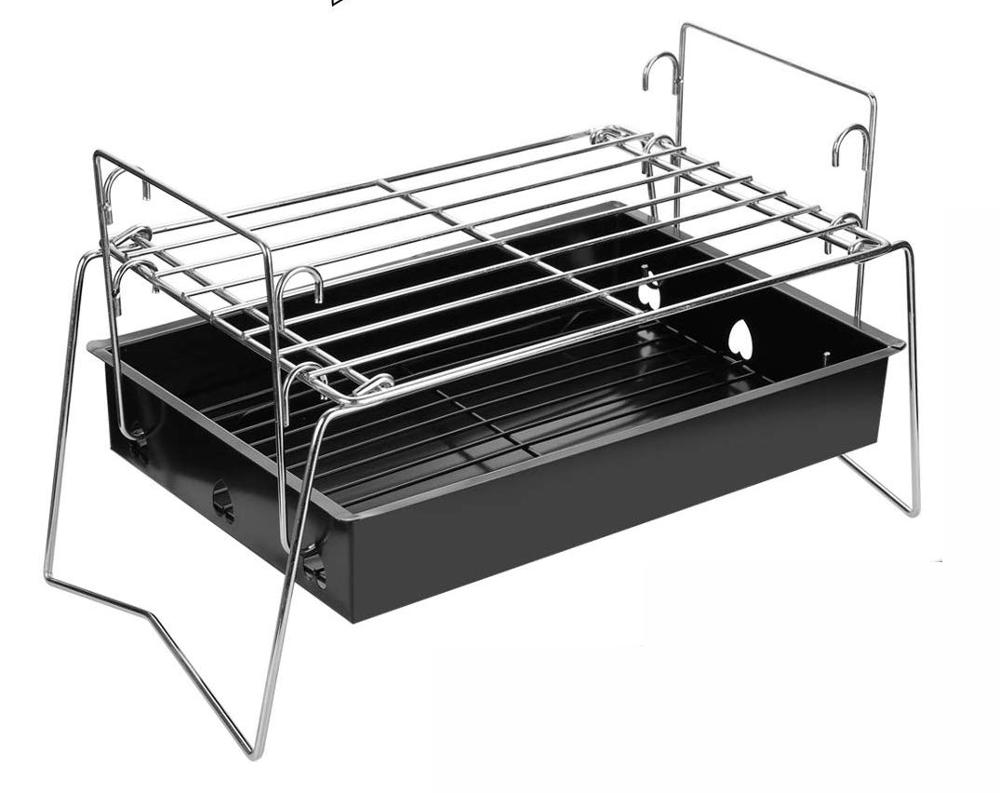 Glamping accesorios para barbacoa plegable portátil de acero inoxidable ala de pollo rack barbacoa parrilla