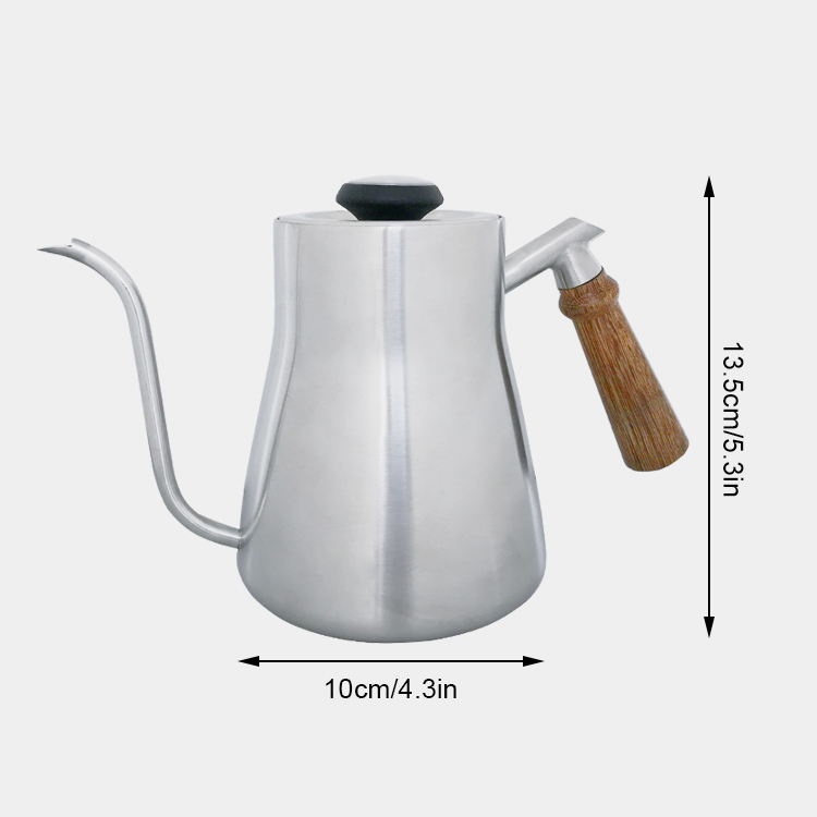 Home Brewing Camping y Viajes Acero inoxidable Cuello de cisne de cuello de cisne Verter Sobre Coffee Tea Kettle Drip con termómetro incorporado