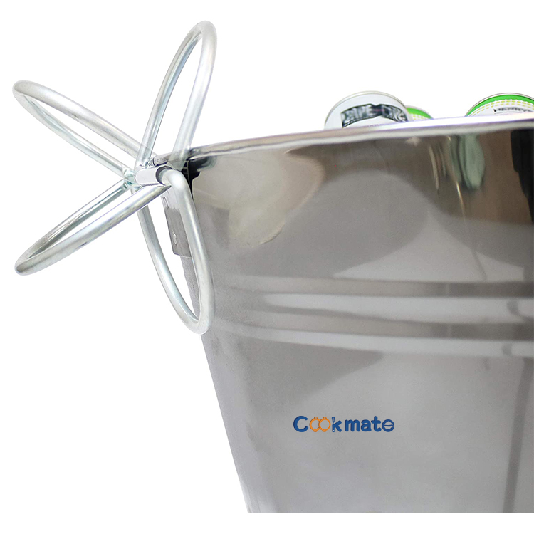 Jardín 2 niveles Galvanized Ice Hielo Bañera de acero bañera Bucket con asas de plata